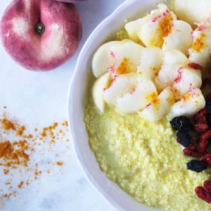 Turmeric wild peach porridge