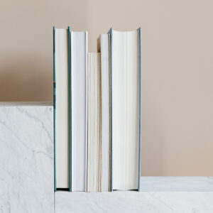 five books on marble geometric stand